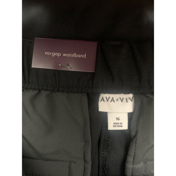 Ava & Viv Womens Plus Size Black Wide-Leg Relaxed Fit Stretch Pants Size 16 - Picture 8 of 10